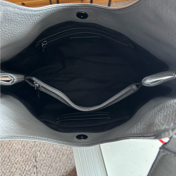 Karl Lagerfeld Gaelle Gray Chain Accent Shoulder Bag - Picture 5 of 5